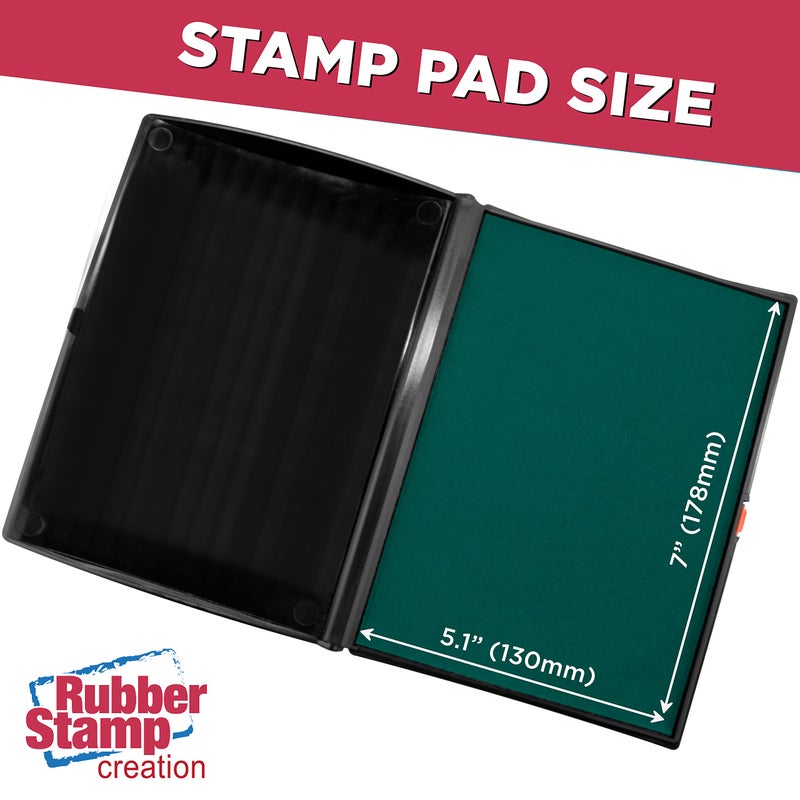 Rubber Stamp Creation Large Premium Green Ink Stamp Pad - 5" by 7" - Quality Felt Pad - Image 3